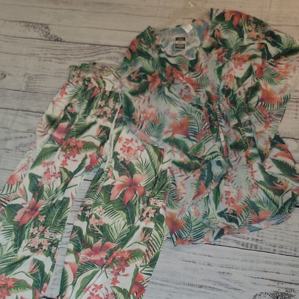 2piece Floral Tropical Summer Fit
